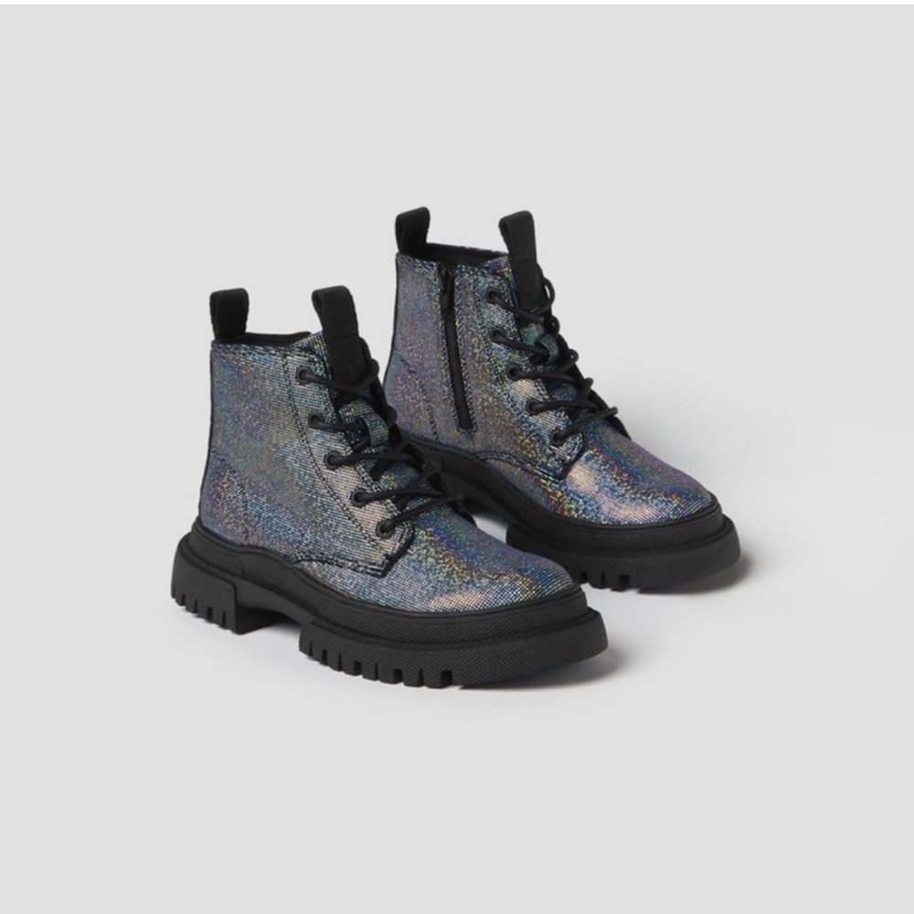 Zara Holographic Ankle Boots